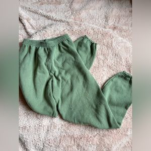 small green sweatpants